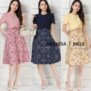 Premium Fake Two-Piece Batik Dress