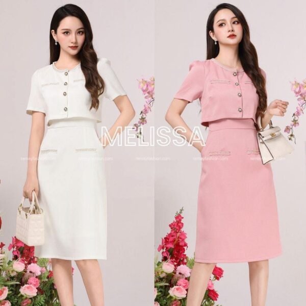 Chic Fake Two-Piece Dress - Image 2