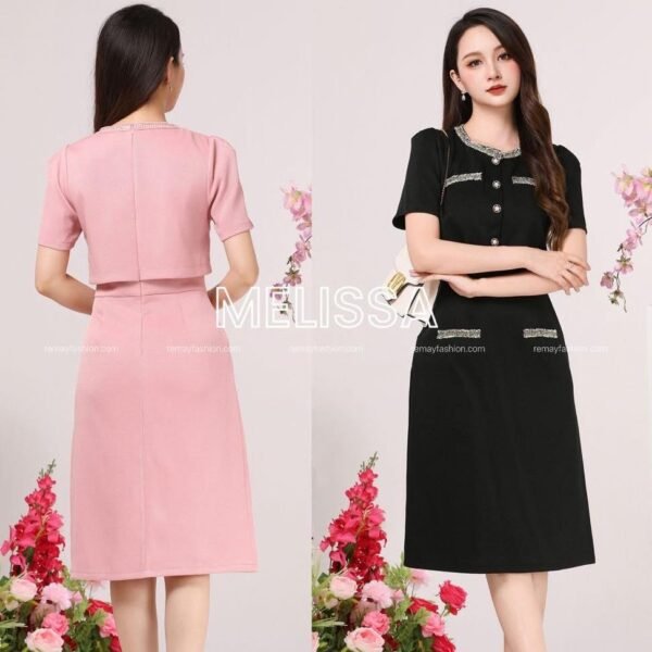 Chic Fake Two-Piece Dress - Image 3
