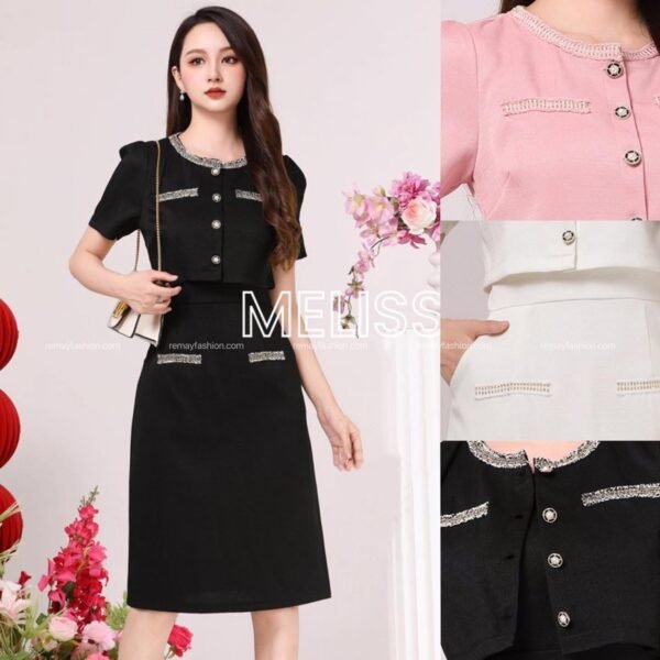 Chic Fake Two-Piece Dress - Image 4
